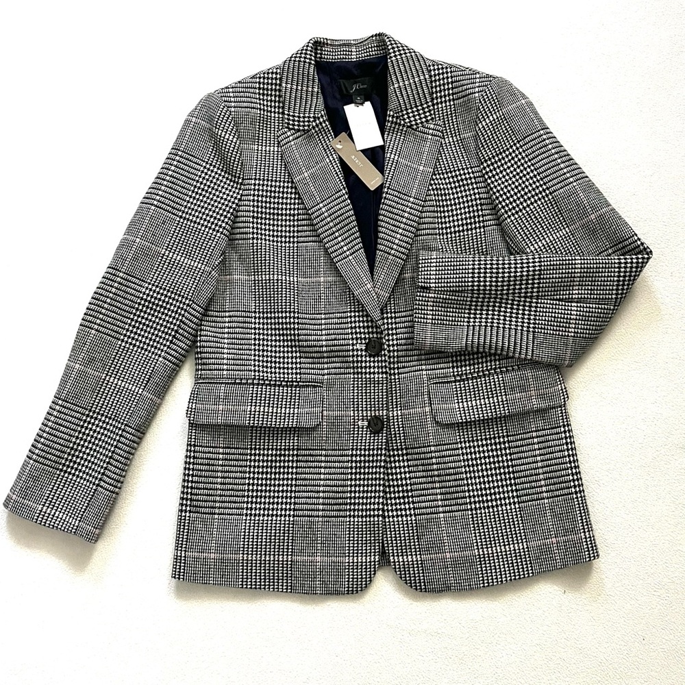 NWT J. Crew Houndstooth 2-Button Blazer - Sz 6